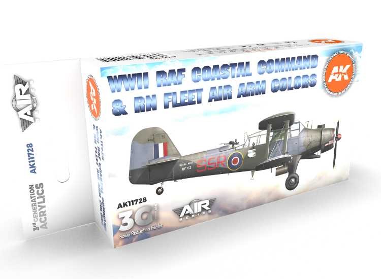 AK Interactive 11728 17ml x6 - WWII RAF Coastal Command & RN - 3G Acrylic Paint