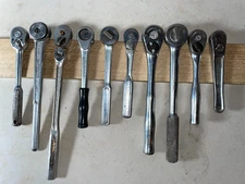 Ratchet lot: Snap on, Cornwell, Craftsman, Facom, etc. 3/8", 1/2"