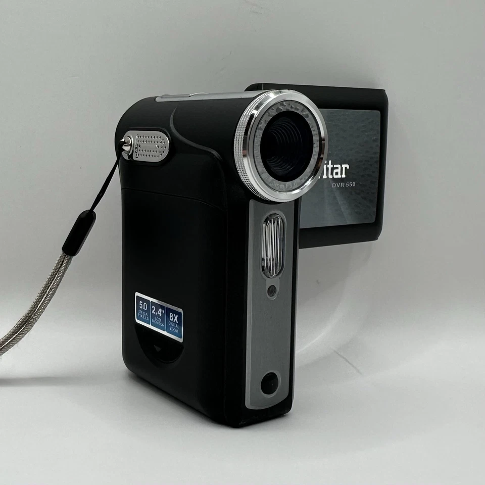 Black Silver Vivitar DVR 550 Camcorder Digital Camera Camcorder Vintage Y2K - Image 2 of 4