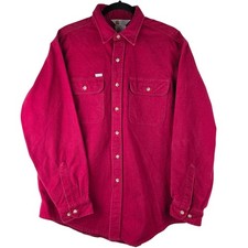 Vintage Carhartt Mens Red Rugged Outdoor Wear Chamois Cotton Button Up Shirt L