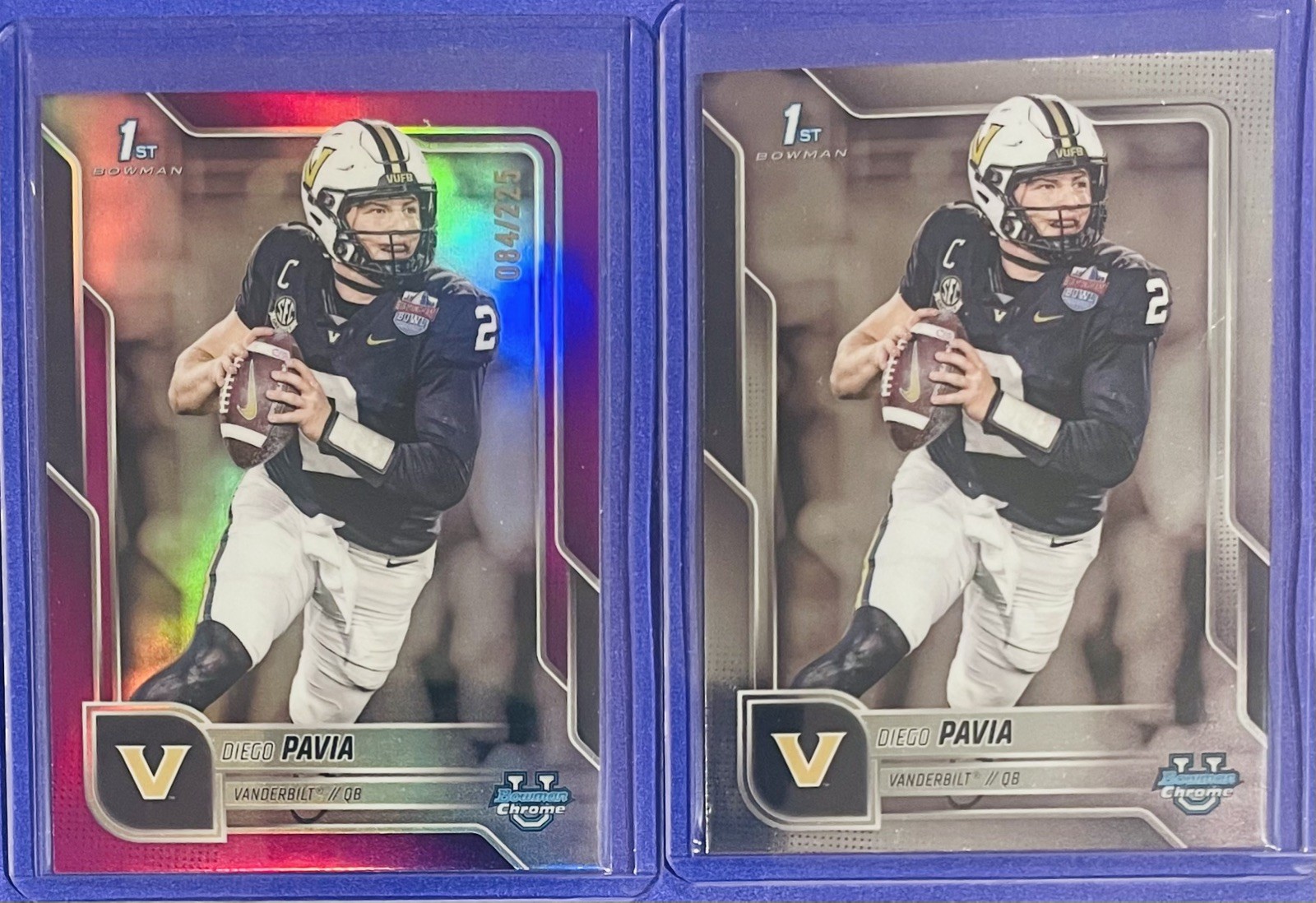 /225 DIEGO PAVIA 2025 Bowman U 1st Chrome FUCHSIA MINI-DIAMOND REFRACTOR: Vandy