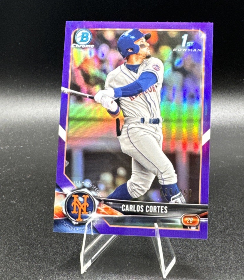 2018 Bowman Chrome Baseball Carlos Cortes #BDC-60 Purple /250 1st Bowman Mets