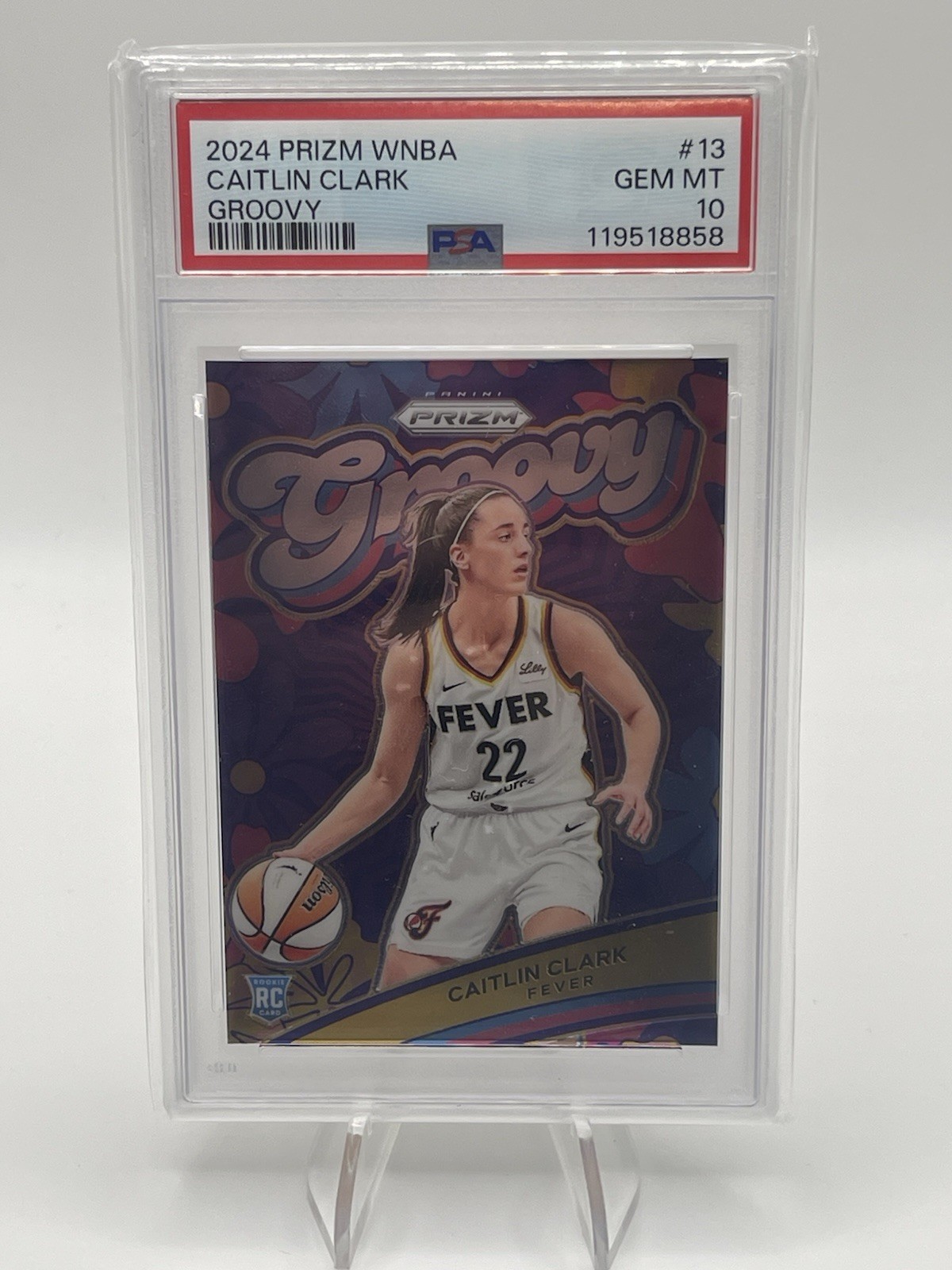 Caitlin Clark 2024 Panini Prizm WNBA Groovy PSA 10 - #13 RC Indiana Fever