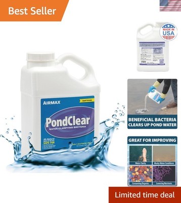 PondClear Natural Clarifier - 1 Gallon Liquid for Fast Pond Water Improvement