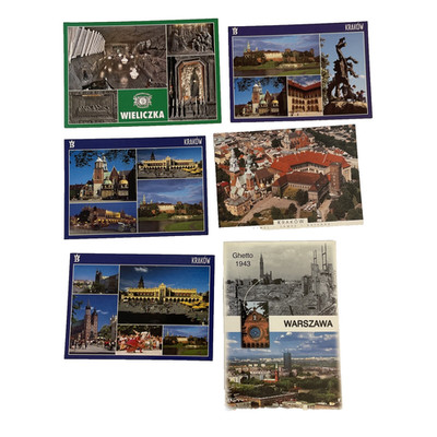6 Postcards Poland Warsaw Krakow Wieliczka Unused 4x6 And 5x7