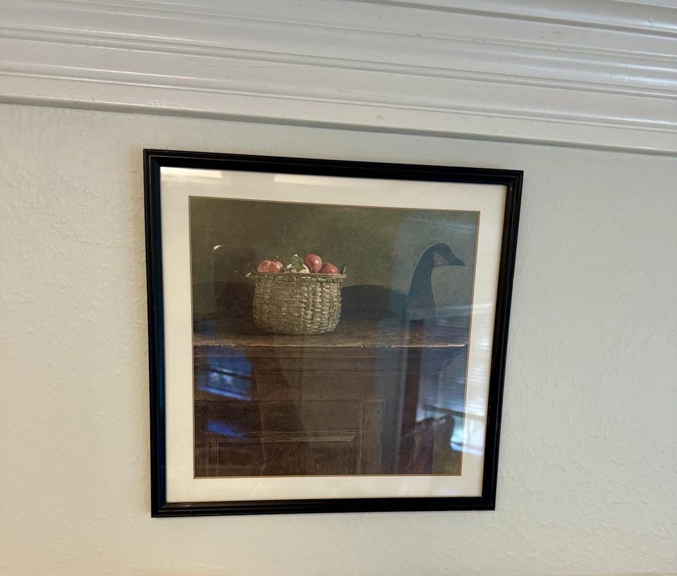 Andrew Wyeth Wolf Rivers impressão emoldurada cesta de maçã isca de pato - Imagem 2 de 2