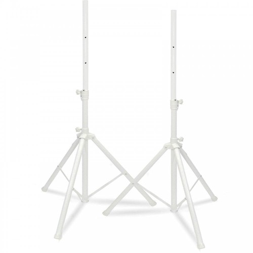 White Professional Aluminium Speaker Stand Kit 2 Stands and Case DJ Stage PA - Picture 2 of 8