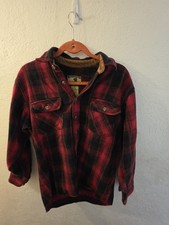 Field Stream Men's M Red Black Plaid Flannel Shirt Workwear