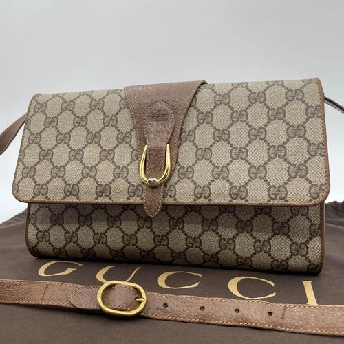 Sac bandoulière pochette cuir PVC Gucci GG Supreme 2 voies /Occasion++