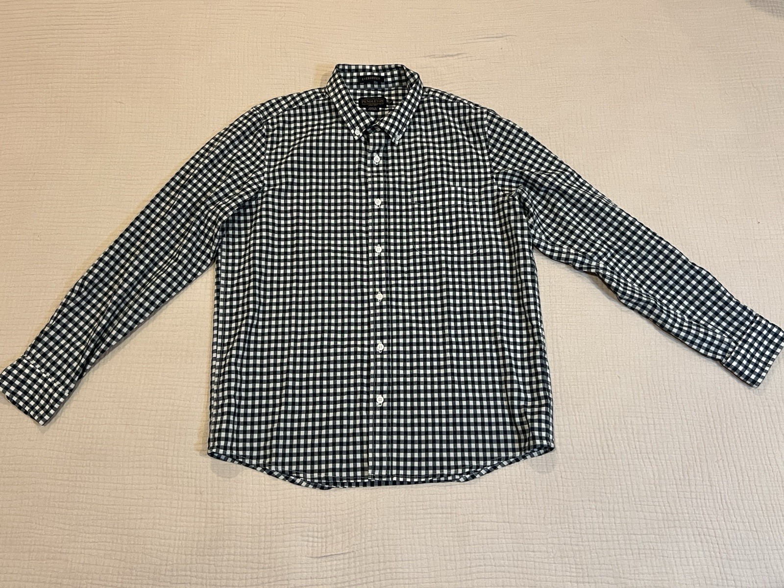 Pendleton Men Evergreen  Virgin Wool Button Down … - image 13