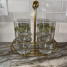 VTG Set of 4 Green Crazy Daisy Spring Blossom...