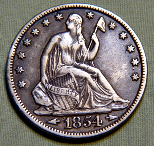 1854 United States Silver Seated Liberty Half Dollar - EF Full Liberty Lot 1464