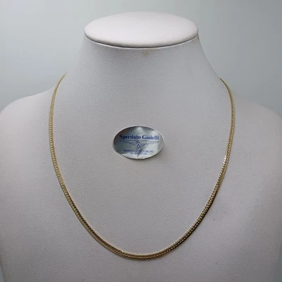 Collier Pour Femme En Maille Plate En Or Jaune 18 Carats 3,8 g (8531) - Photo 1/4