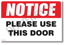 Please Use This Door - NEW Health Public Safety Prevention POSTER