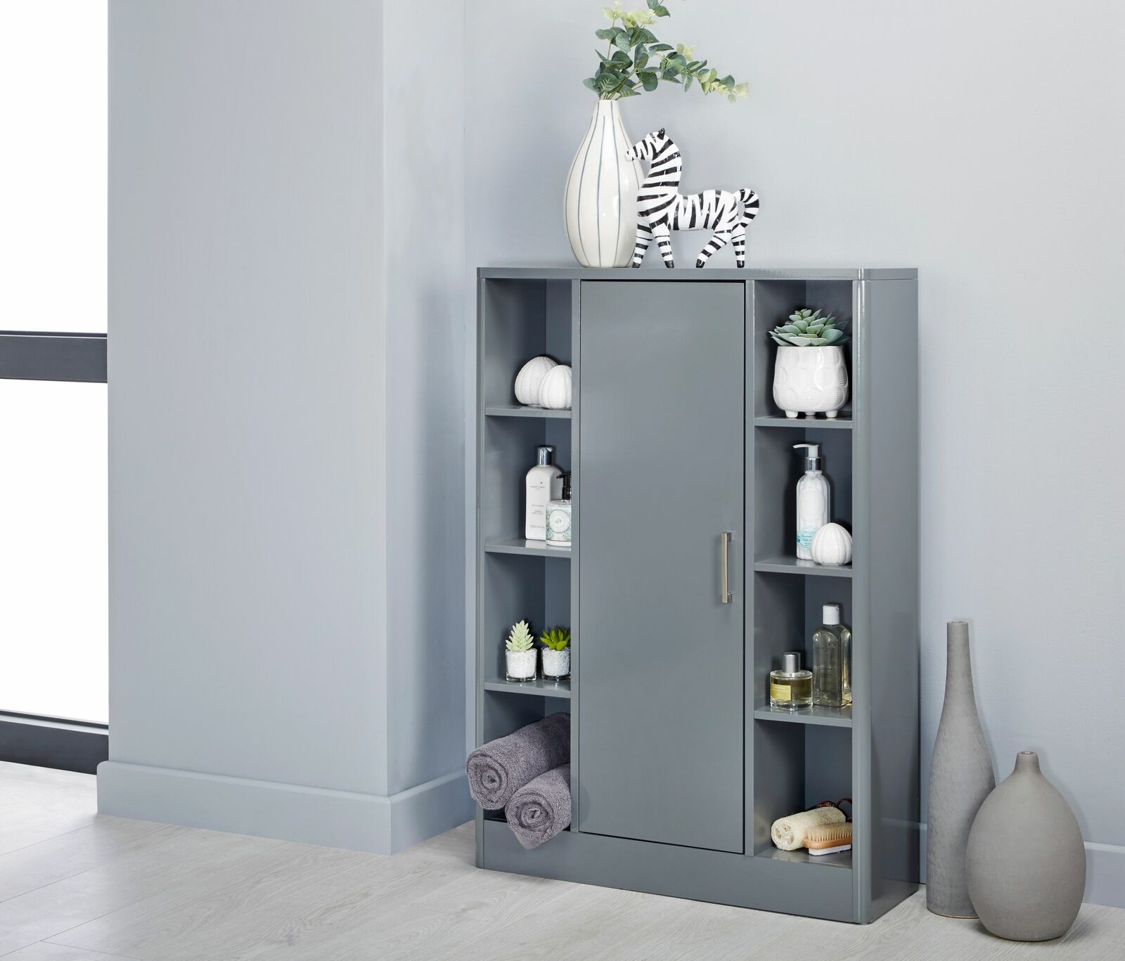 Grey Console Storage Cupboard Cabinet Unit Living Room Lounge Bathroom Furniture For Sale Online EBay