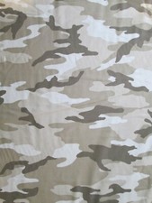 CAMOFLAUGE CAMO TAN BROWN WHITE COTTON FABRIC FQ