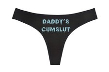 DADDY'S CUMSLUT - Black Thong Choose Your Color - Swingers Hot Wife MFM Cuckold