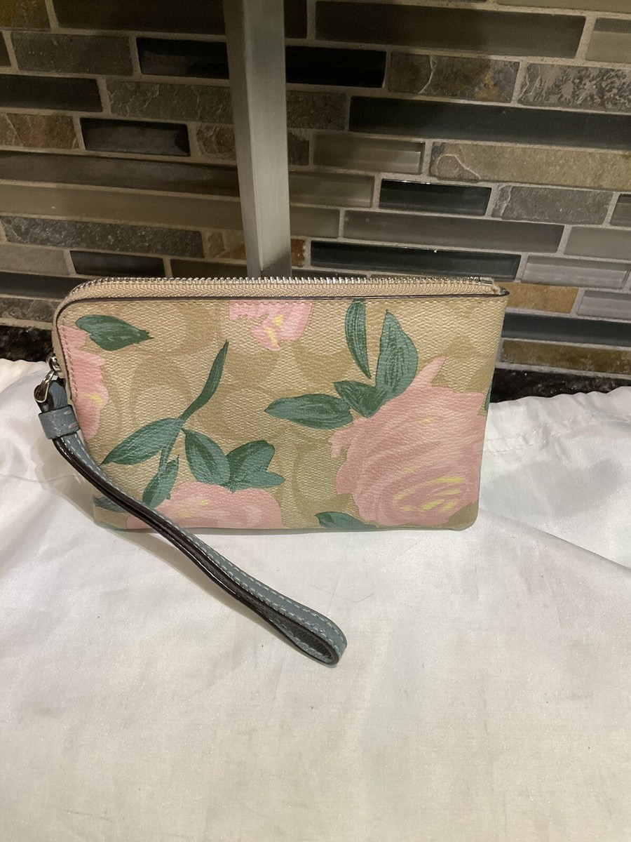 Coach Signature Camo Floral Rose Wristlet 26291 - Main Image