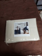 NOWOŚĆ Amazon Basics Queen Bed Ultra-Soft Płaski prześcieradło, kolor beżowy