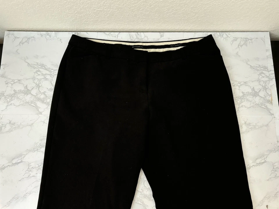 Calça feminina Metaphor Fiona perna larga 18 preta cropped no tornozelo W1 - Imagem 2 de 4