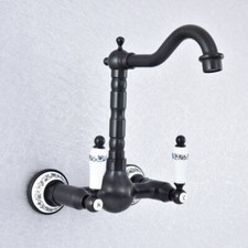 Black Oil Rubbed Brass Kitchen Faucet Bathroom Sink Mixer Tap Wall Mount ssf709