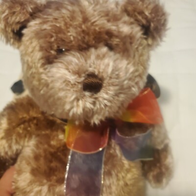 Gotta Getta Gund Bearessence  Teddy Bear Plush Bear 15'' Rainbow Bow