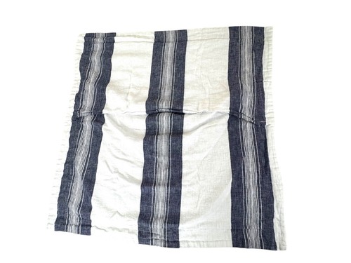2X POTTERY BARN Pillow Shams EURO 26" Blue White Stripe Nautical Linen Cotton - Picture 3 of 8