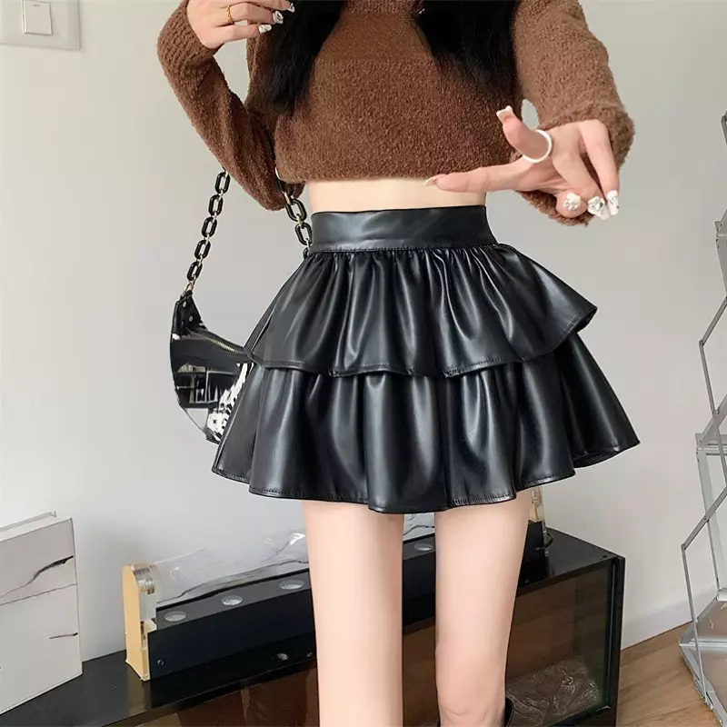 Faux leather skirt clearance cute