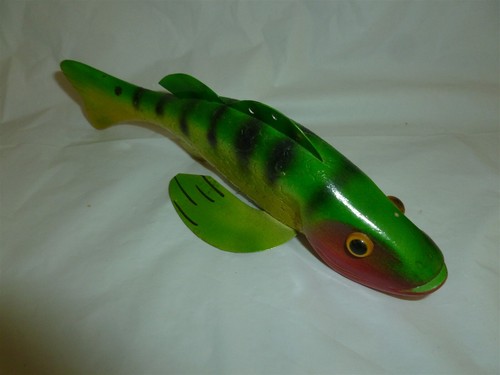 7-1/2 Inch Wood Unsigned (Irving Rubitschung?) Glass Eyed Ice Decoy Lot E-223 - Picture 8 of 11