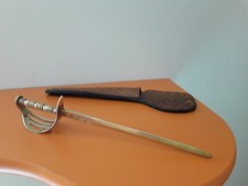 Taglia Carte  Antico In Ottone con fodero in pelle con base in alcantara