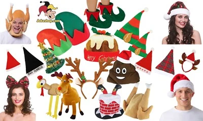 HENBRANDT Christmas Hat Party Hats Novelty Selection Xmas Santa Elf Reindeer Fancy Dress