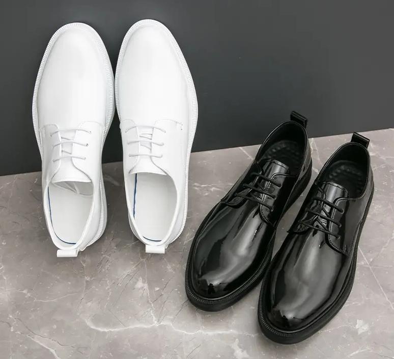 SAOLA Scarpe stringate uomo vernice lucida punta lucide casual business oversize calde