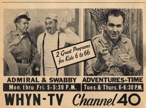 1963 WHYN TV AD ADMIRAL SWABBY GARY GARRISON NORM GOYER ADVENTURES 