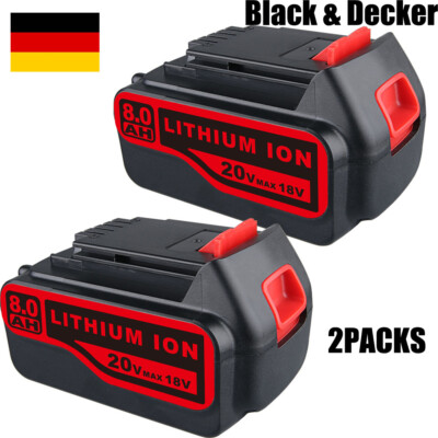 2x LB2X4020 Battery FOR Black&Decker 8,0Ah 18Volt 20V MAX Battery Lithium LBXR20