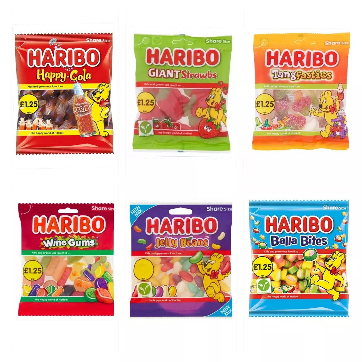 HARIBO GUMMY SWEETS DIFFERENT FLAVOUR X 6 140g 160g BAGS Free Fast