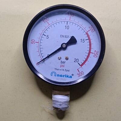 #ad #ad Norika Industrial Dry Pressure Gauge Range 0 300psi 0 20bar WT 8001 $298.00