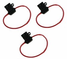 12 Gauge ATC ATO In-Line Fuse Holder Wire Copper 12V Blade Waterproof 3 Pack