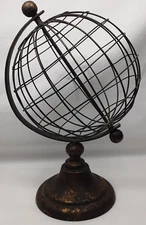 Industrial - Spinning Metal Globe / World - Home Decor / Sculpture