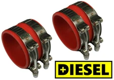 2 Turbo Hose Pair Head to CAC Intercooler Spider Tube for 1999.5-2003 7.3L