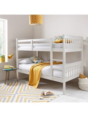 Novara Bunk Bed White Durable Space-Saving Bedroom Furniture for