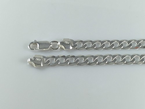 Solid 925 Sterling Silver Flat Curb 