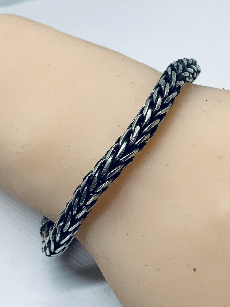 Indian Ethnic Bracelet Braided Design in 925 Silver grams -8”