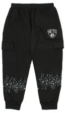 FISLL NBA Men's Brooklyn Nets Cargo Jogger Pants, Black