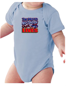 Infant Creeper Bodysuit One Piece T Shirt Proud Daddy Saves Lives Officer K 556 Ebay