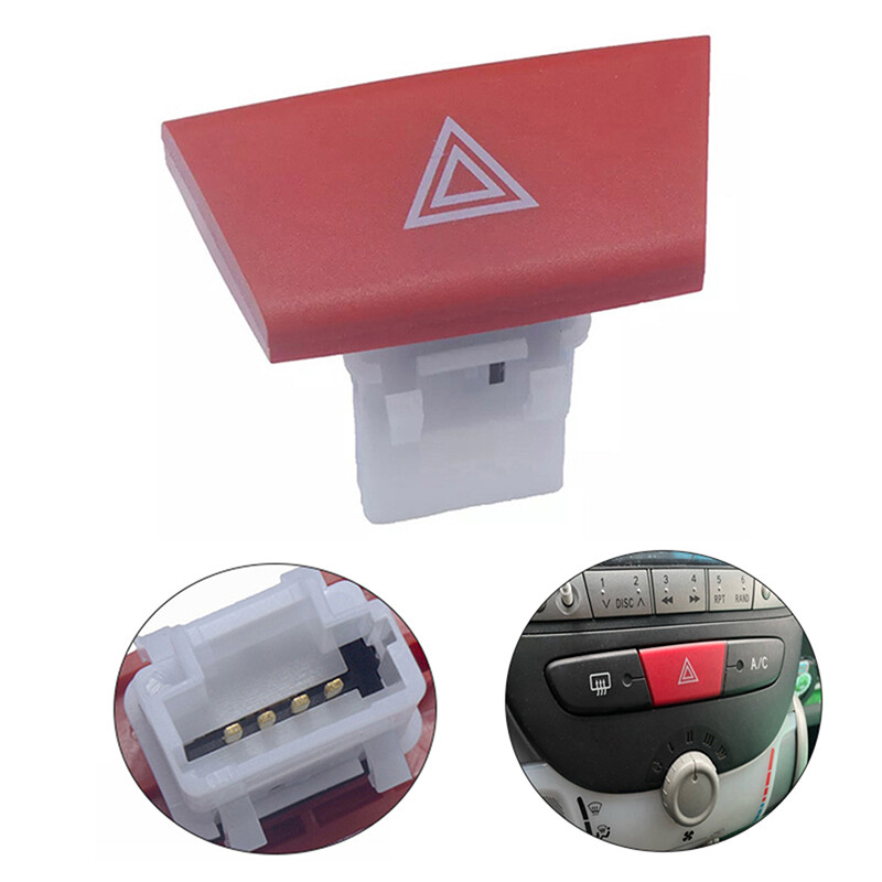 4 Pins Hazard Warning Push Switch For Citroen C1 Peugeot 107 20052014