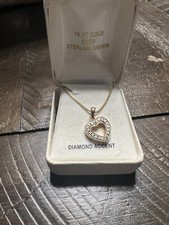 diamond heart necklace 18k gold