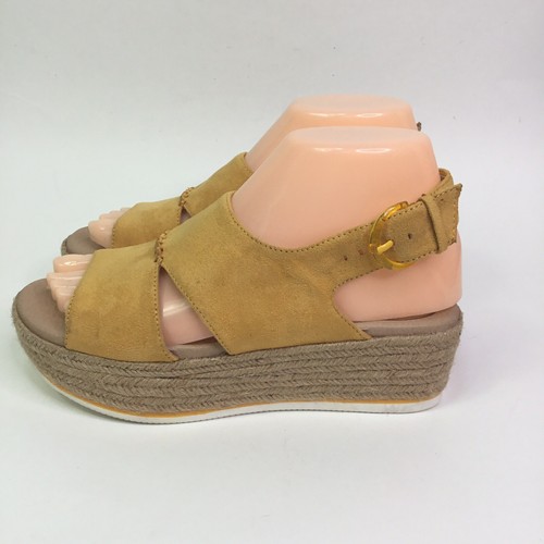 Dr. Scholls Catch 22 Espadrilles Wedge Slingback Gold Yellow Sandal Size 6 M - Picture 2 of 10