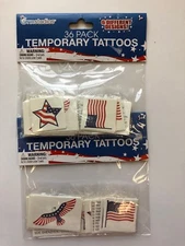 72 Patriotic temporary Tattoos party supply 4th of July Election Day USA