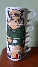 Librarian Bear THE CELLAR Stackable Mug Set MACY'S Kitchen Books Reading Gift