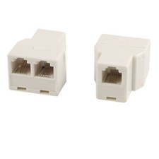 2pcs 2 Way RJ11 6P4C 1 to 2 Female Telephone Line Splitter Landline Connector